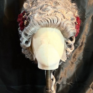 18th Century Bridgerton Rococco Marie Antoniette Style Grey Lace Front Syntetic Hair