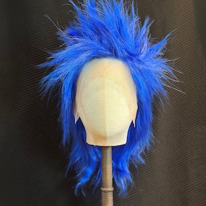 Electric Blue Mohawk Punk Mullet Style Wig