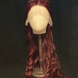 Red Viking Style Synthetic Wig
