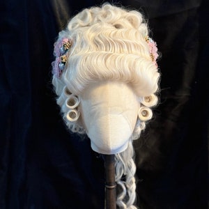 18th Century Bridgerton Style White Lace Front Syntetic Hair
