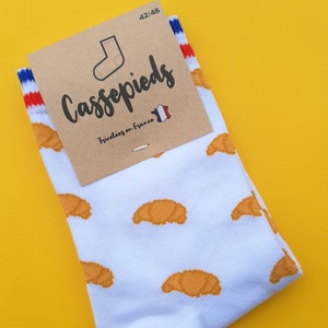 Croissant french fantasy socks - Cassepieds - Made in France - 36/41 (S) or 42/46 (M)