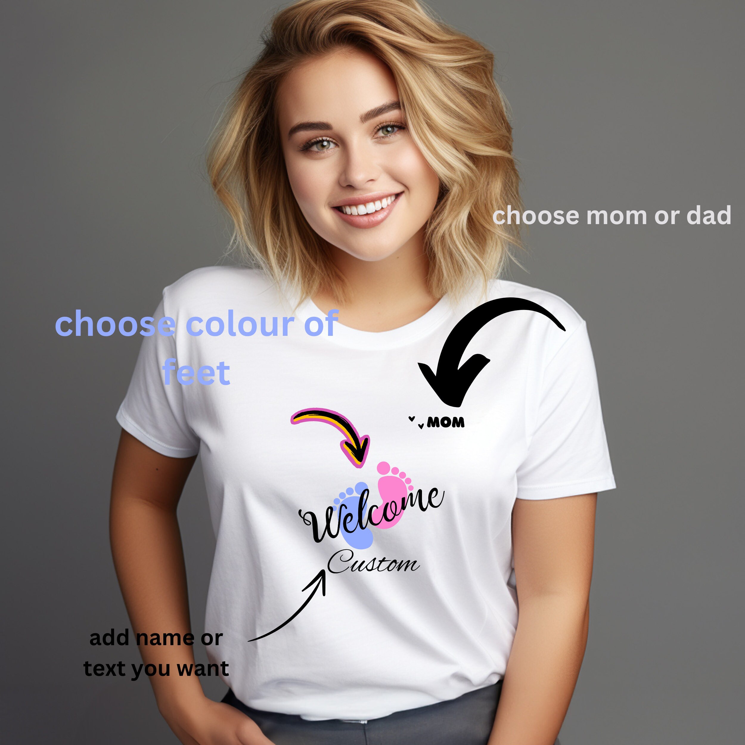 Camiseta personalizada de bienvenida para bebe Camiseta personalizada para recien nacido Camiseta personalizada de bienvenida para nina Camiseta personalizada para bebe nuevo Camisetas para baby showe...