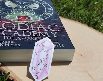 Pegatina "Soy tuyo", cuarzo rosa, Lance Orion, Twisted Sisters, licencia oficial, Zodiac Academy
