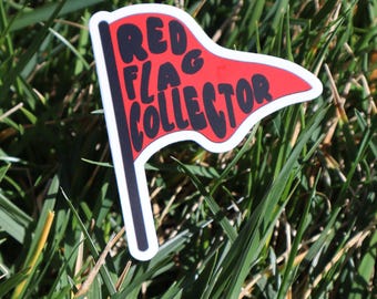 Pegatina, "Coleccionista de banderas rojas", Bandera, Apasionado de los libros