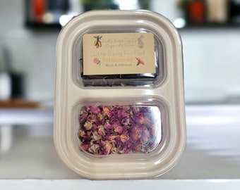 Little Bunny Foo Food - PINK Blossom Box - Roses & Hibiscus - Herbal Forage for Rabbits, Bunnies, Chinchillas
