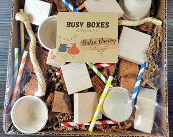 Busy Box #4 - "Balsa Dancing" - Activity Box for Chinchillas, Bunnies, Rabbits, Guinea Pigs, Rats & Other Critters