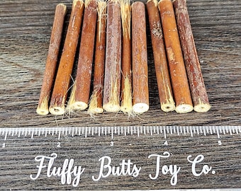 Natural Jute Chews with Bark – Small Animal Safe Toy (10 Pack)