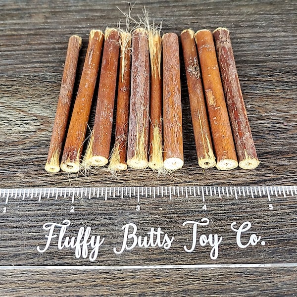 Natural Jute Sticks With Bark - 10 Pack - Safe chews for guinea pigs, bunny rabbits, chinchillas, rats and other small animals