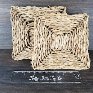 6 Inch Woven Seagrass Mats - 3 Pack - Safe chews for guinea pigs, bunny rabbits, chinchillas, rats and other small animals