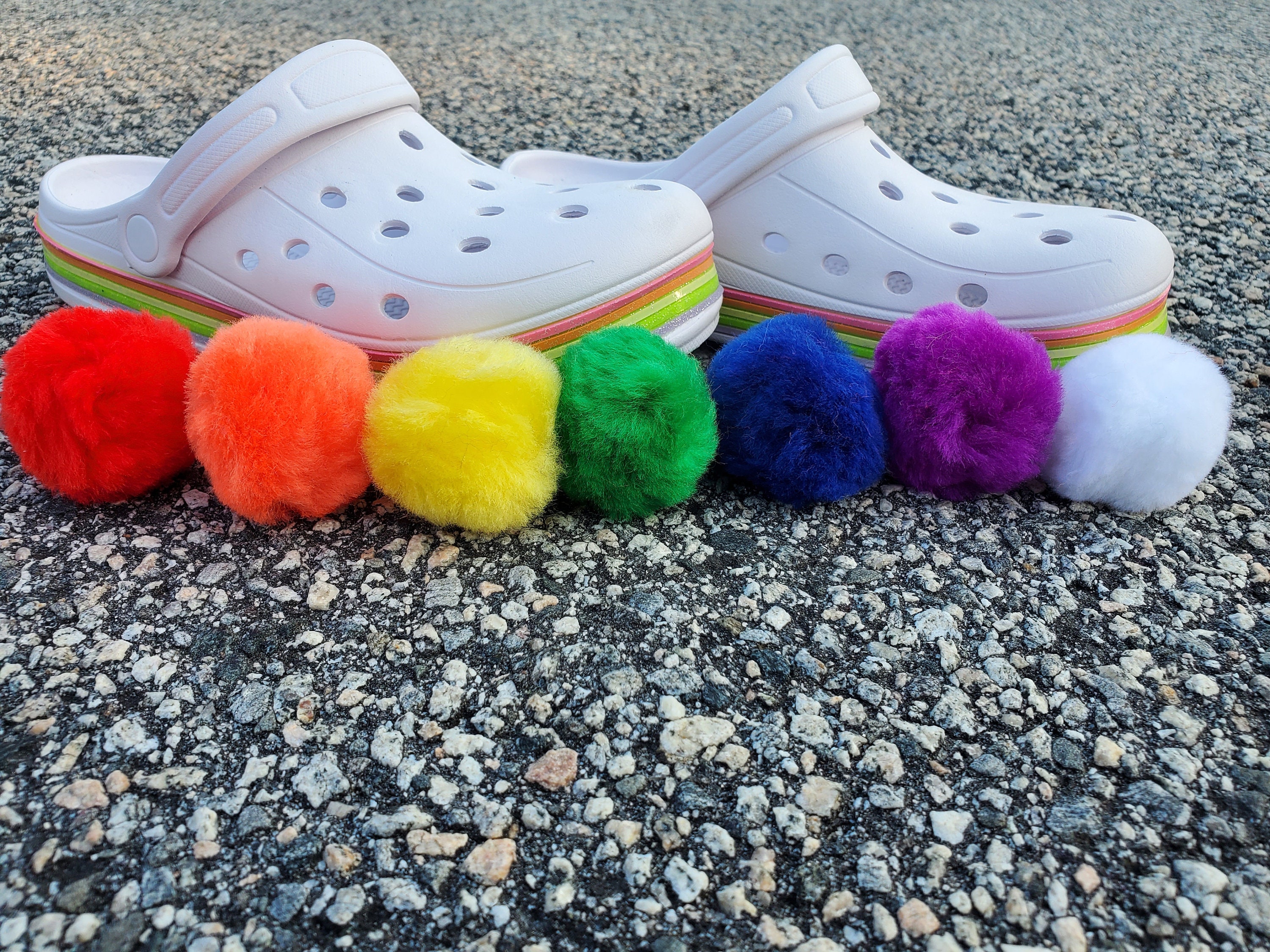Crocband platform hotsell rainbow clog