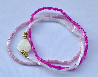 Bracelet, bracelet bracelet de perles fait main bracelet de perles, perles, perles d'eau douce, bracelet, cadeau fait main, bracelet fait main, idées cadeaux, rose