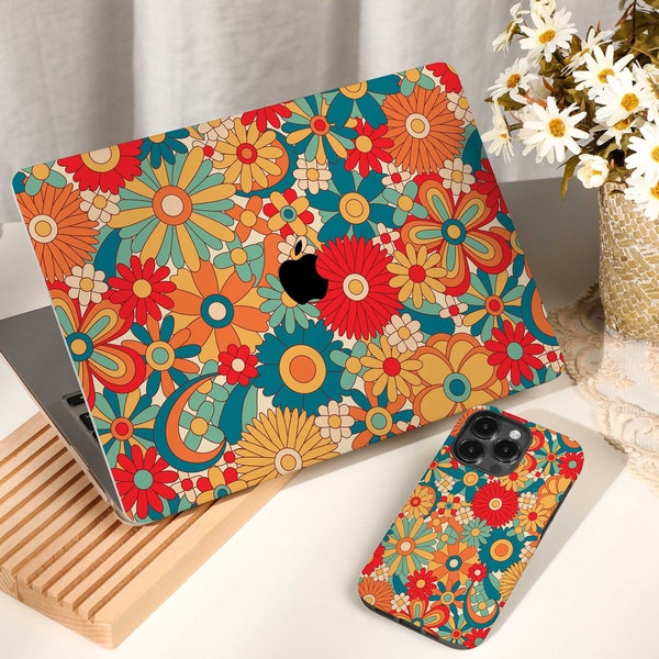 Hard laptop Case Floral Retro Personalized Customization for Macbook Air 11/13 inch New Pro 13/14/15/16 inch 2008-2020