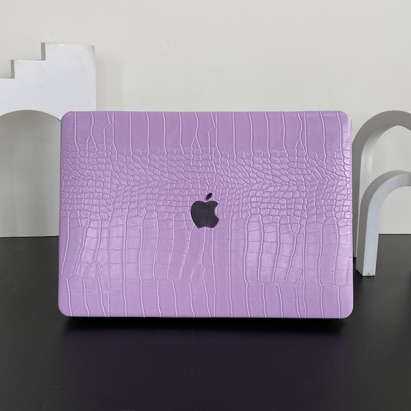 MacBook Case Lavender Vegan Leather Custom gift for PC laptop sleeve lovers with MacBook Pro 13 14 15 16 inch M1 M2 MacBook Air 13 inch 2023