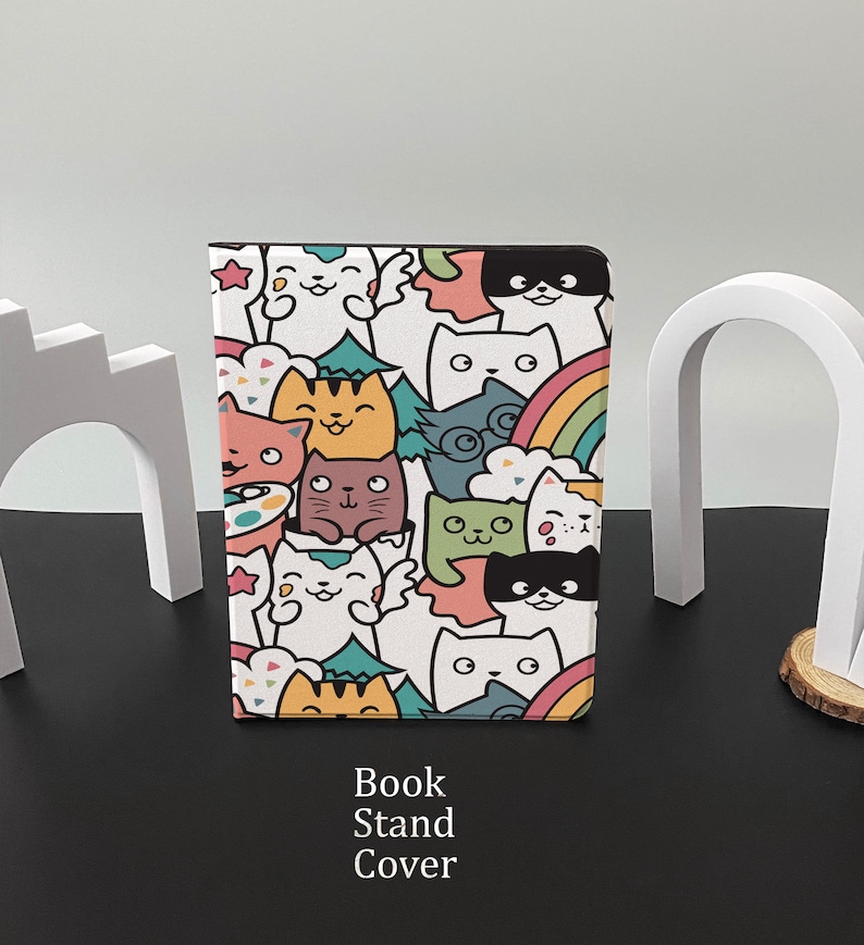 Artistically Cats iPad Smart Case build-in Apple Pencil Holder Pencil Holder For iPad 9, iPad Mini 6, iPad Pro 2021, iPad Air 4, iPad 2019 image 1