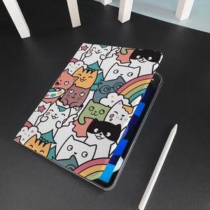 Artistically Cats iPad Smart Case build-in Apple Pencil Holder Pencil Holder For iPad 9, iPad Mini 6, iPad Pro 2021, iPad Air 4, iPad 2019 image 2