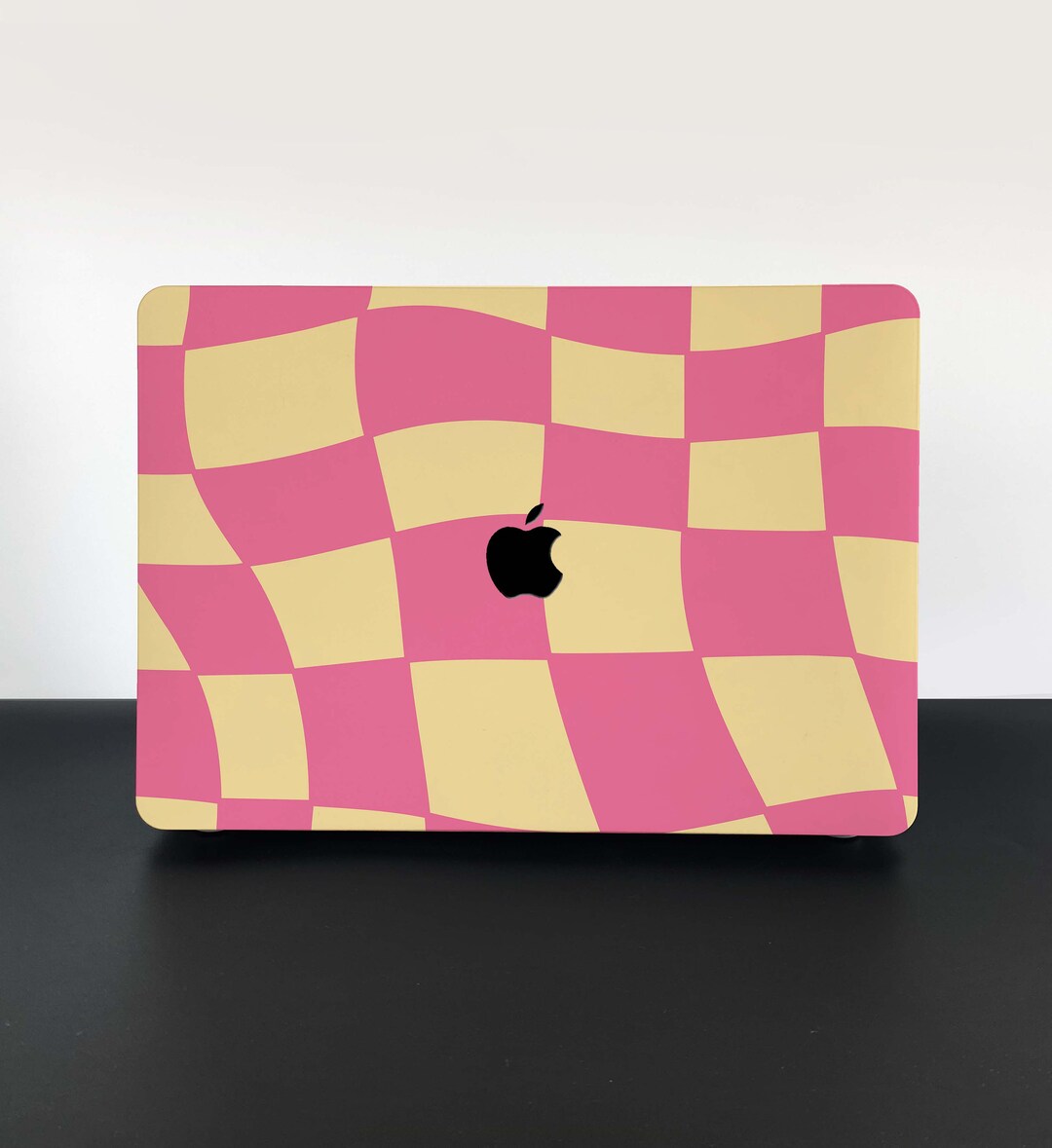 Butter Flamingo Chessboard Hard Laptop Case Personalized Customization ...