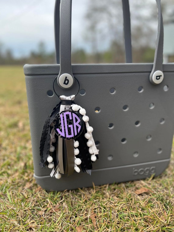 Grey White Black Lilac Tassel Bag Charms / Bogg Bag Charm / 
