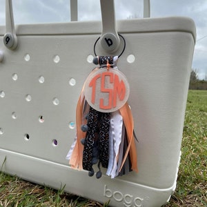 Peach initials Charm Bag Charms / Bogg Bag Charm / Beach Bag Charm