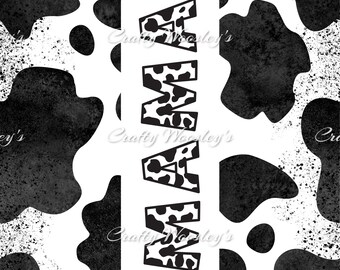 MAMA cow print 20oz straight tumbler sublimation png file