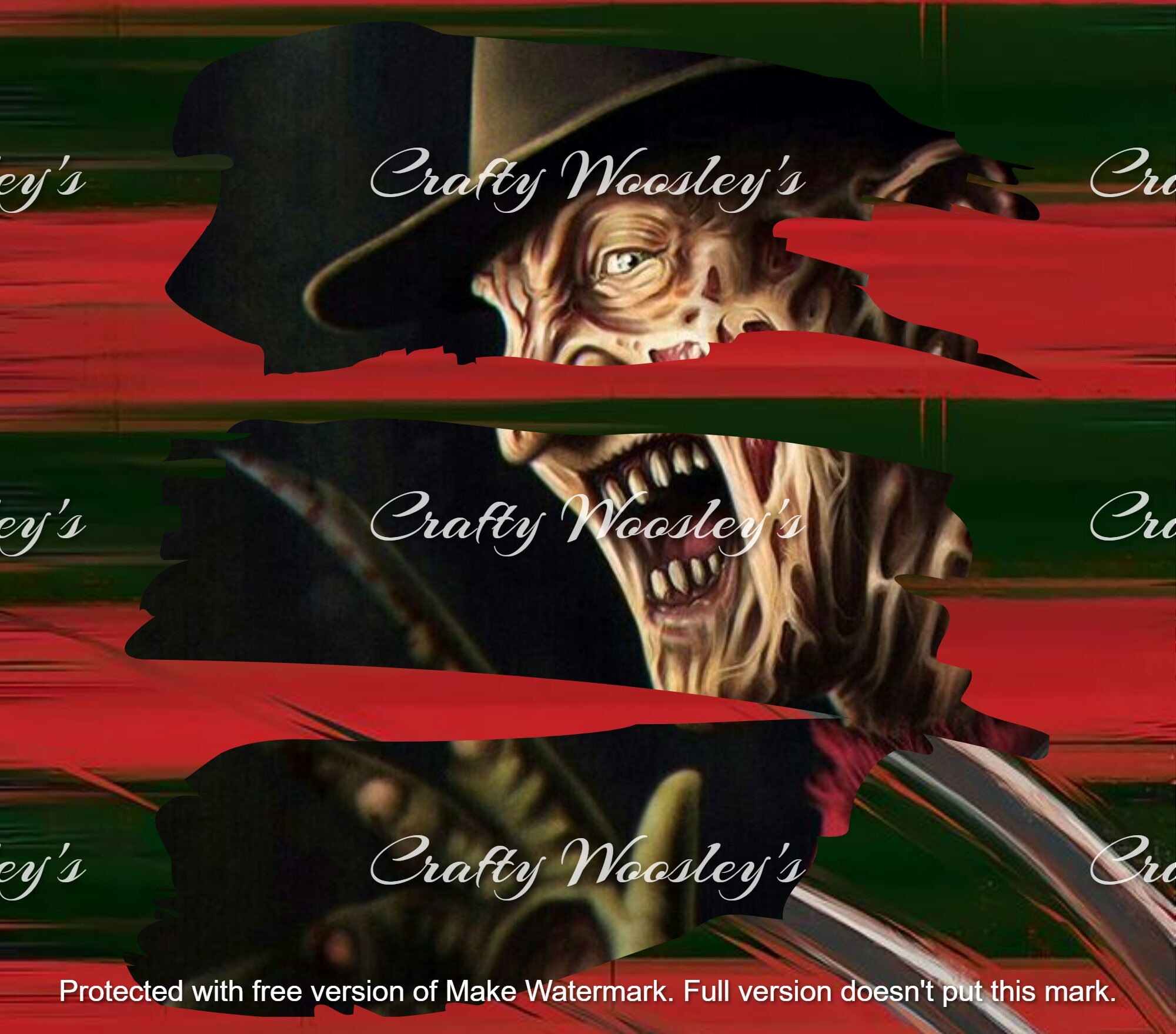 Freddy Krueger horror 20 oz straight tumbler png digital file