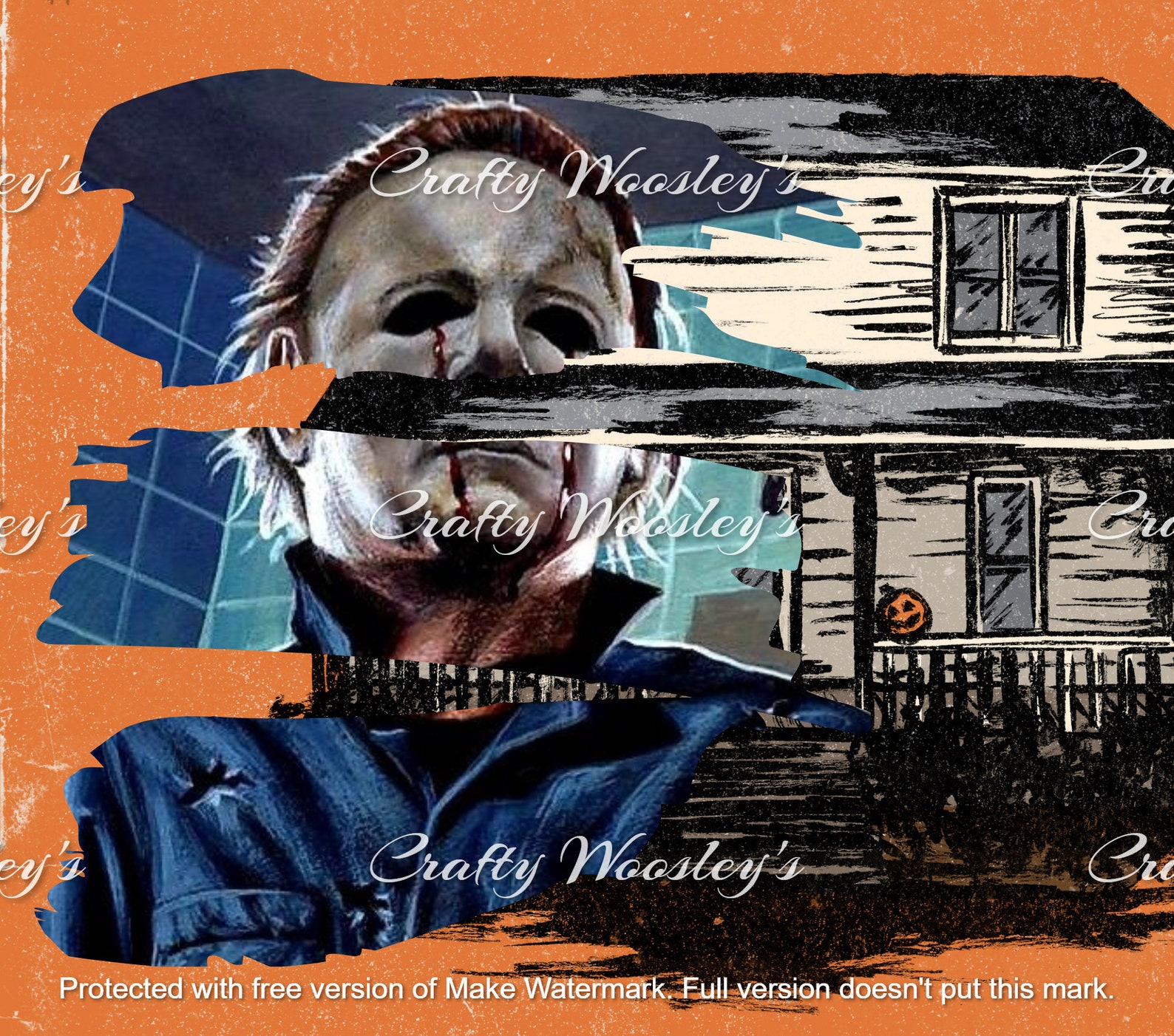 Michael Myers and House Horror 20 Oz Straight Tumbler Png Digital File