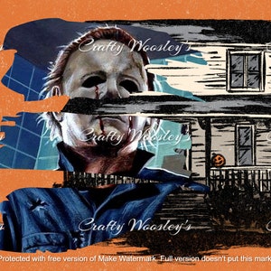 Michael Myers and house horror 20 oz straight tumbler png digital file