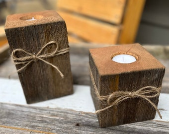 Rustic Barnwood Candle Set