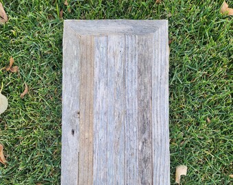 Handcrafted Stripe Rustic Flat Centerpiece Wood Tray
