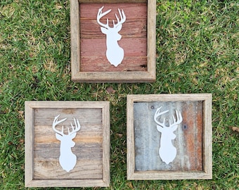 Handmade Deer Buck Rustic Sign Decor