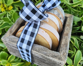 White Birch Wood Coasters and Rustic Holder