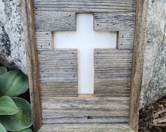 Handcrafted Inlay Wooden Rustic Cross Decor
