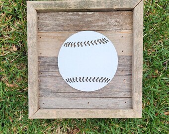 Handmade Baseball Rustic Sign Decor