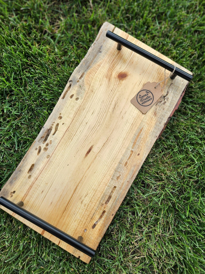 Handcrafted Live Edge Rustic Serving, Ottoman, Centerpiece Wood Tray Etsy