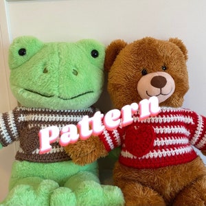 DIGITAL PDF PATTERN crochet build a bear pullover sweater