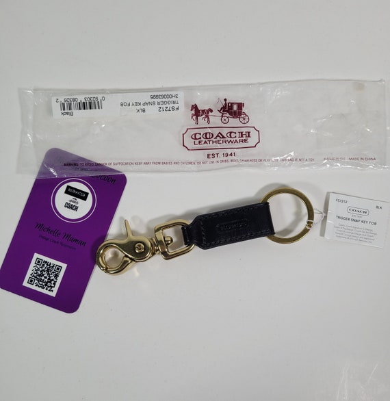 NWT Vintage Unisex Coach Trigger Snap Key Fob 7212 Gem
