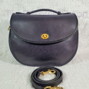 Navy Vintage Coach Large Plaza Bag #9865