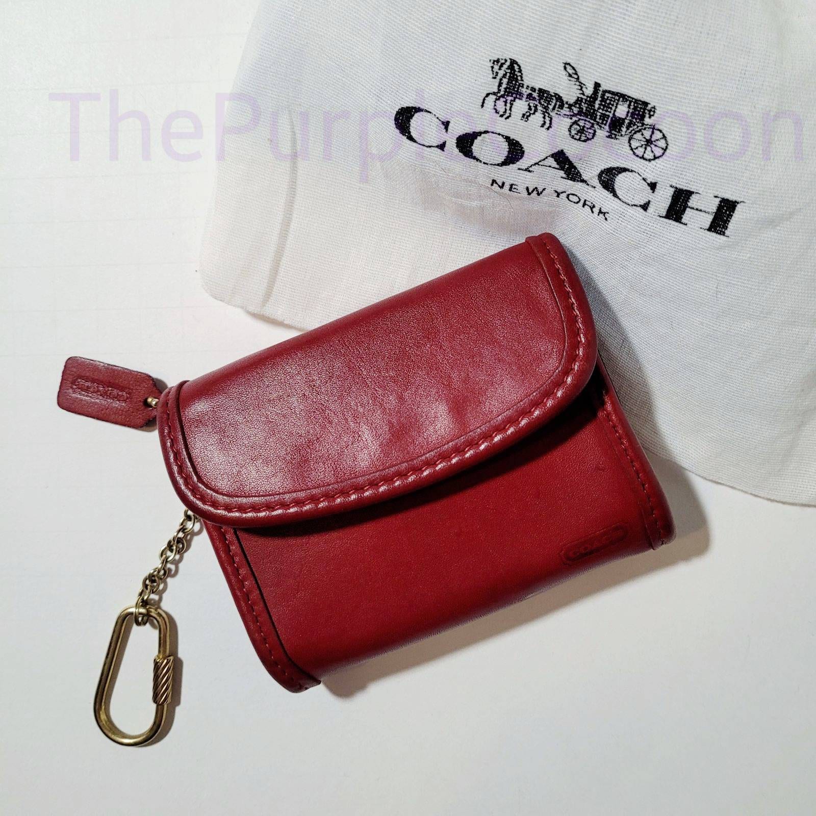 Nwt Coach Signature Mini Sierra Cherry Brown Black True Red & Wallet