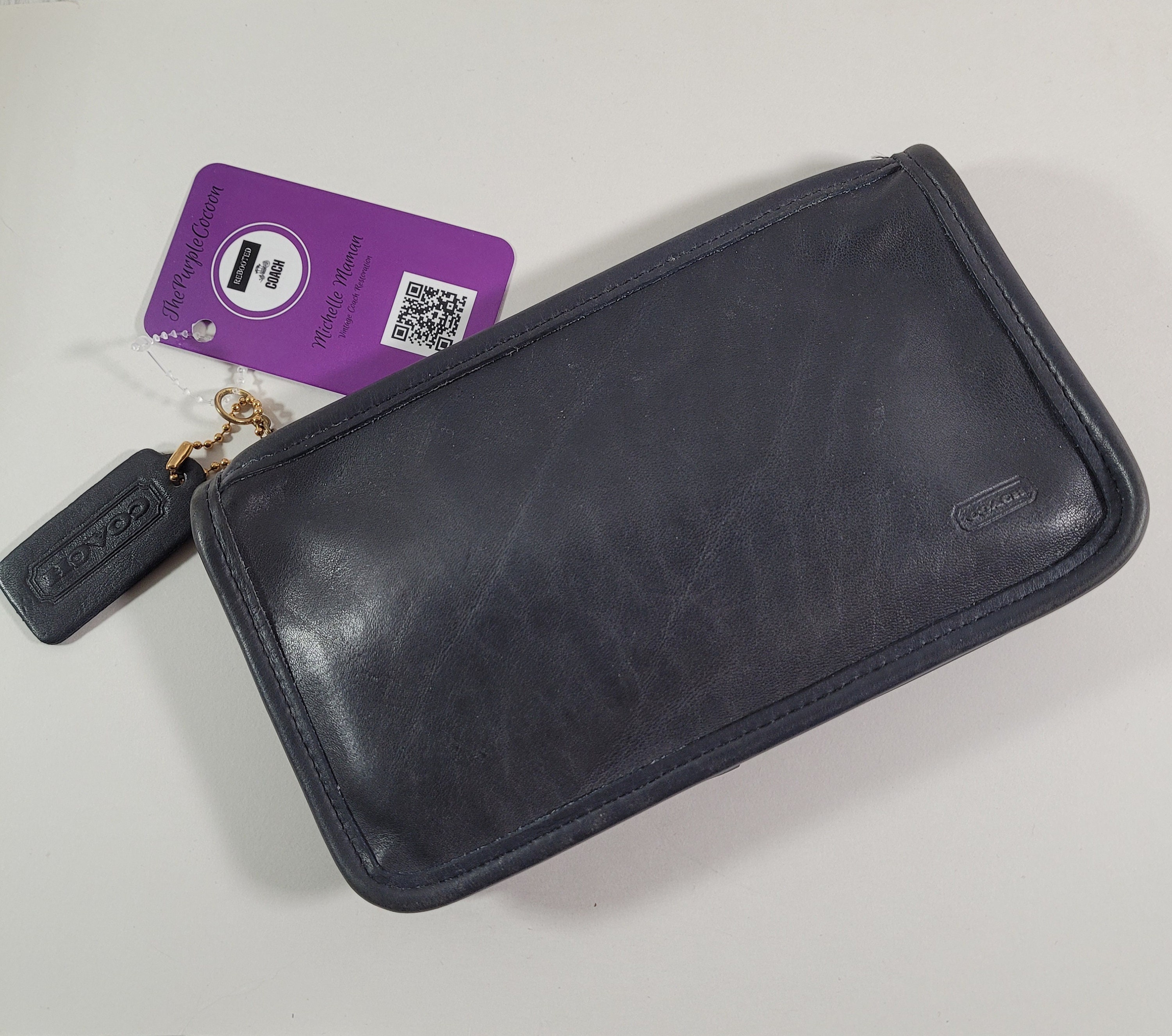 バッグ Rare Vintage Coach Chunky Case 7165 COACH VINTAGE CHUNKY CASE BRITISH TAN LEATHER POUCH BAG 7165