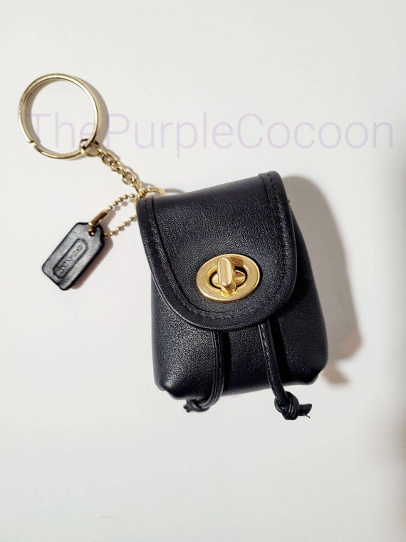 Authentic Vintage Coach Leather Key Rings/purse Charm/zipper 