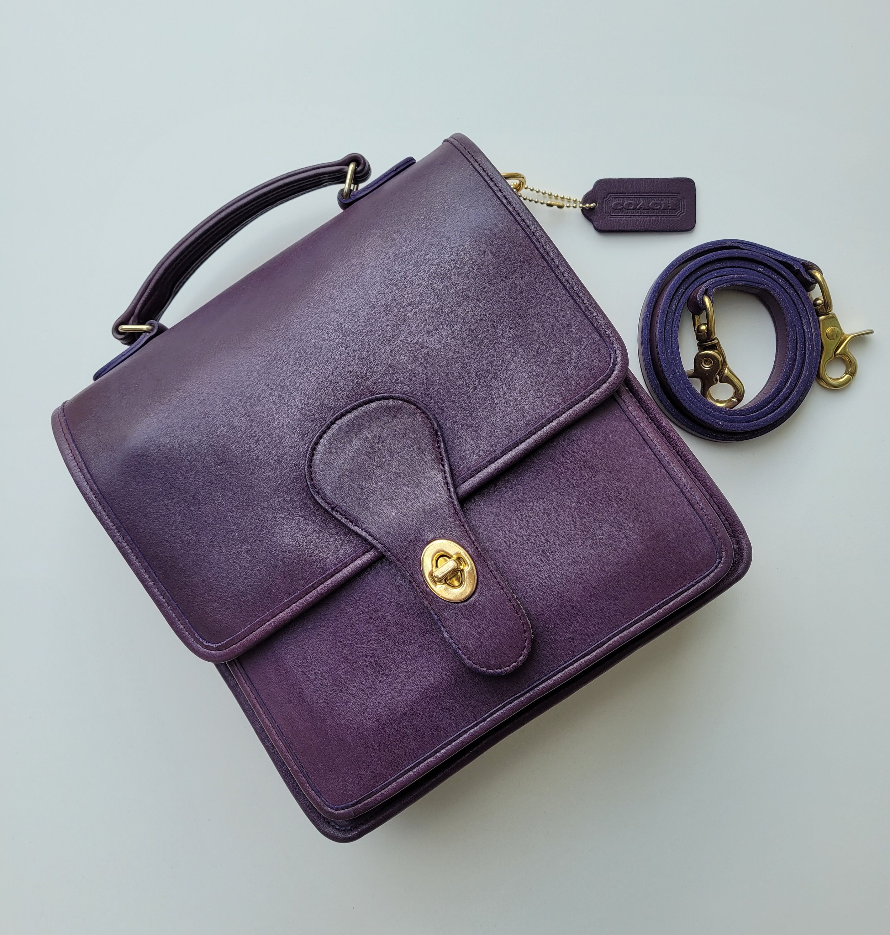 Coach purse purple with strap - Bags and purses