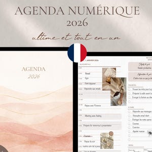 Agenda numérique 2026 Goodnotes, agenda français minimaliste (téléchargement numérique, PDF)