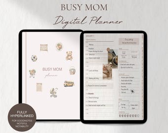 Busy Mom Digital Planner, Mum Goodnotes Diary, Household Homeschool Planner for Android Noteful Notability