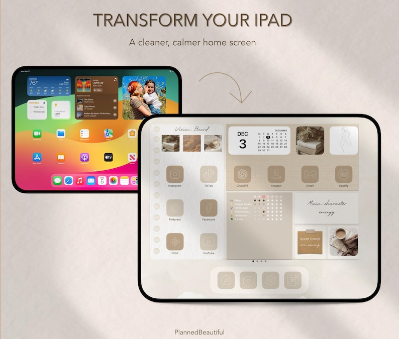 Neutral iPad Home Screen Kit – Ios 18 Icons, Widgets & Wallpaper ...