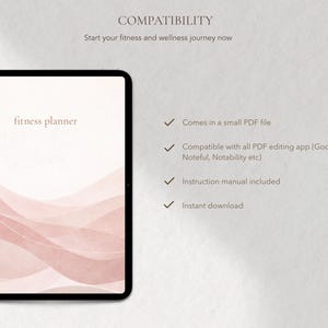 Digital Fitness Planner for Goodnotes, Workout Planner Template iPad, Weight Loss Tracker Journal, Exercise and Gym Log, Meal Planner List image 9