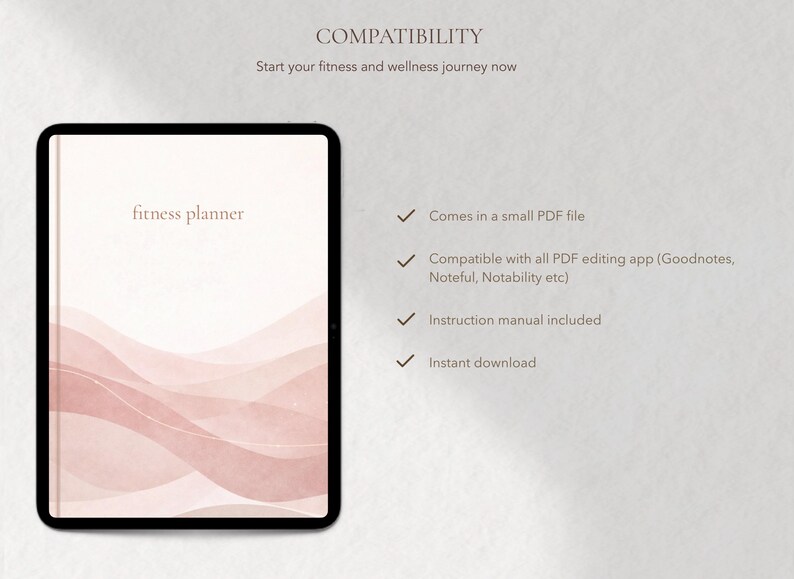 Digital Fitness Planner for Goodnotes, Workout Planner Template iPad, Weight Loss Tracker Journal, Exercise and Gym Log, Meal Planner List image 9