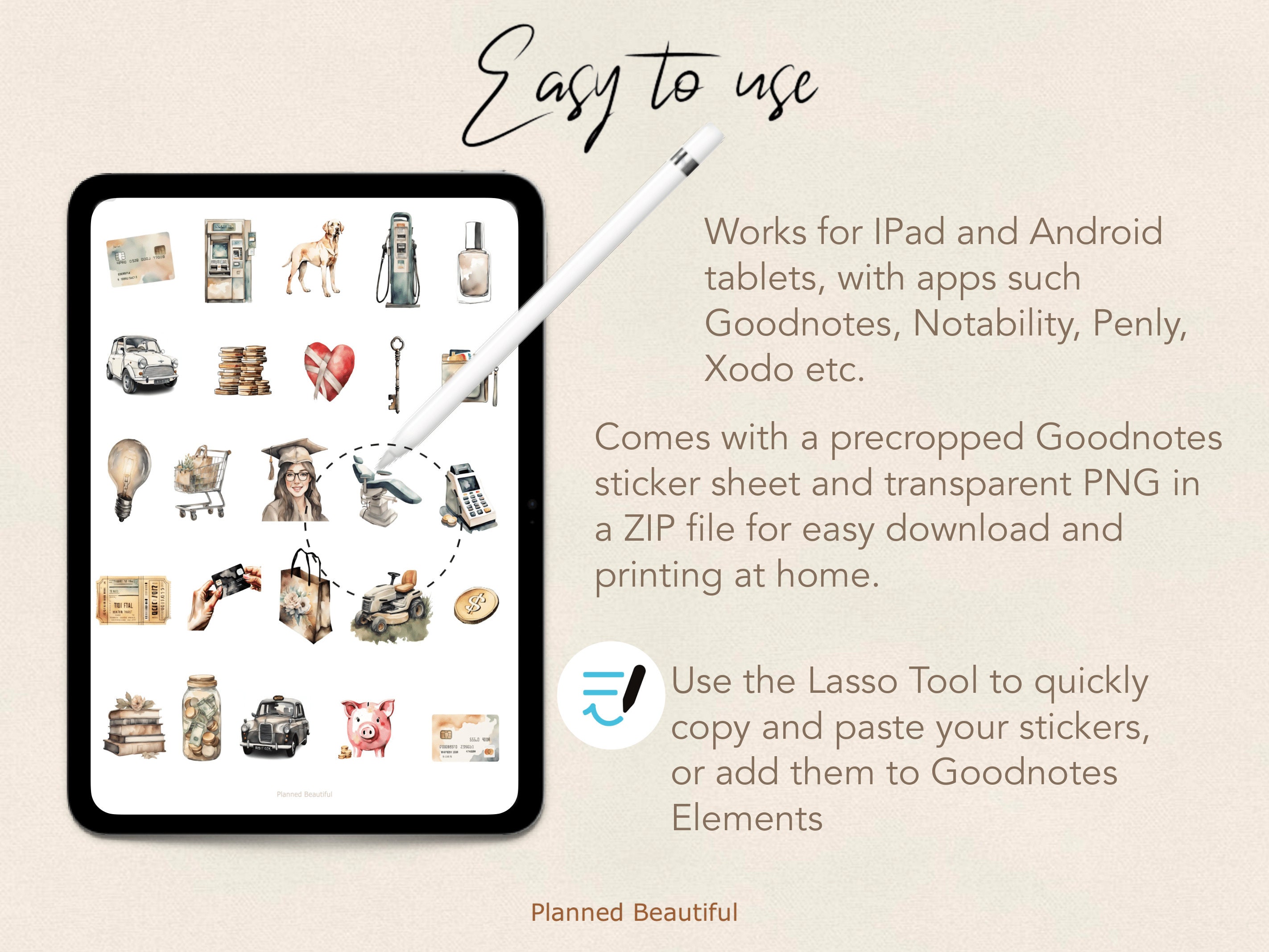 Budgeting Digital Stickers, Aesthetic Budget Digital Stickers Book ...