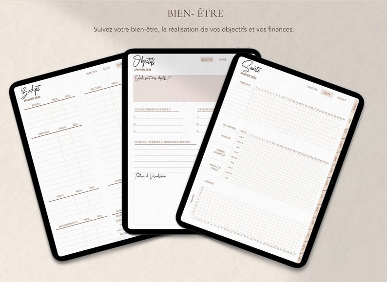 2026 Digital Planner Goodnotes, Minimalist French Agenda (Digital Download, PDF) image 6