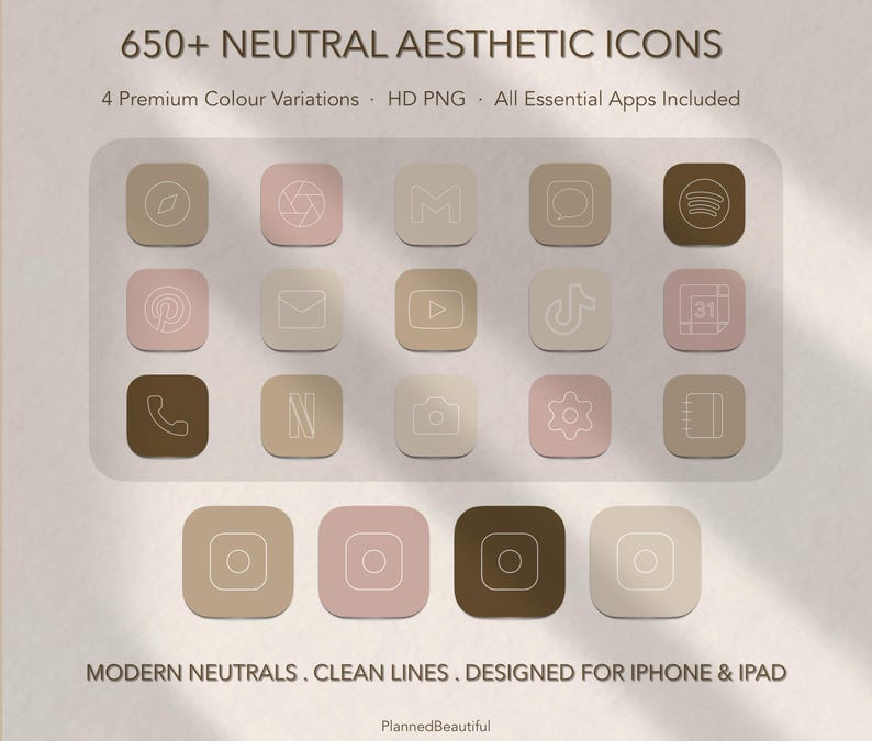 Neutral iPad Home Screen Kit – Ios 18 Icons, Widgets & Wallpaper ...