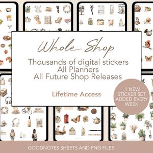 Whole Shop Neutral Digital Stickers Bundle for Goodnotes Planners and Journals (Digital Download)