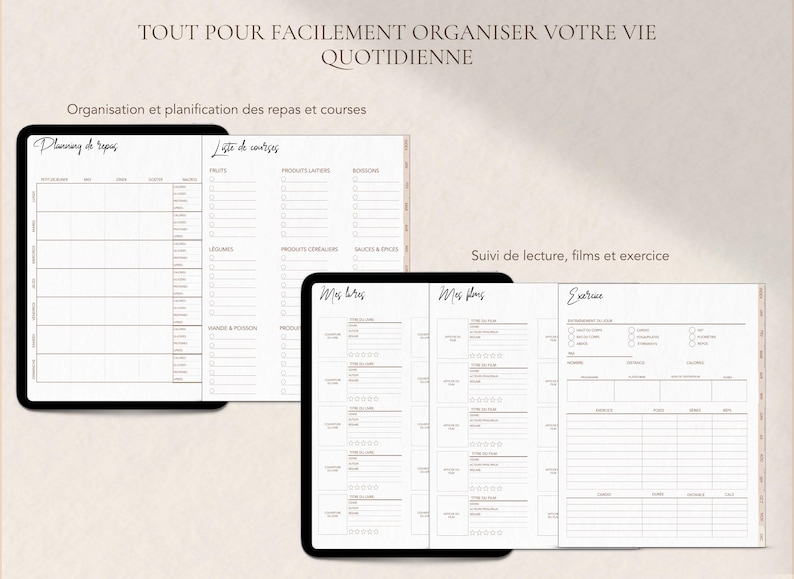 2026 Digital Planner Goodnotes, Minimalist French Agenda (Digital Download, PDF) image 7